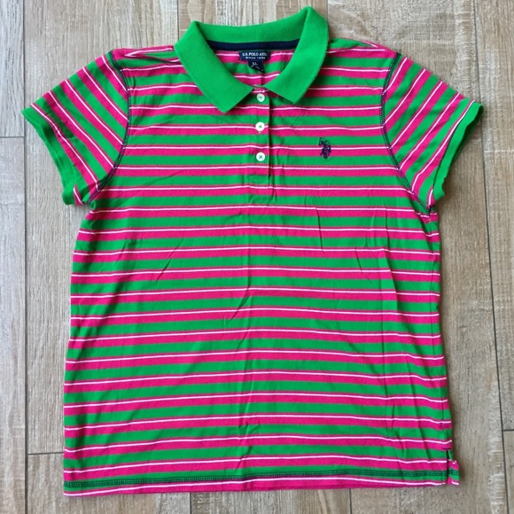 U.S. Polo Assn. Tops - U.S Polo Assn. 🐎 Preppy Vibrant Striped Polo Top